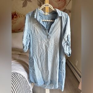 cloth & stone light denim shirt dress tendel M euc